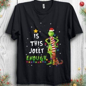 Christmas Jolly Enough Grinch Santa Max Funny Holiday Party Graphic T-shirt 05